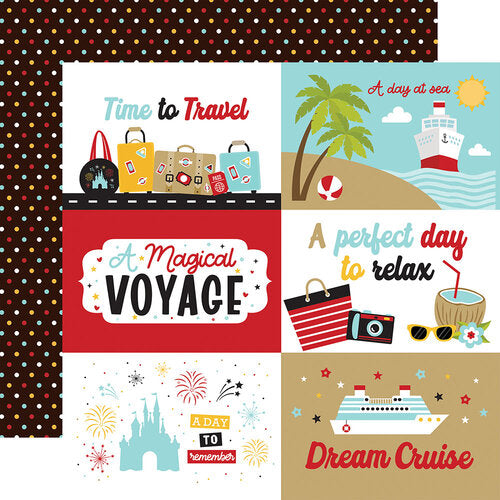 Echo Park - A Magical Voyage 12x12 Cardstock - 6x4 Journaling Cards
