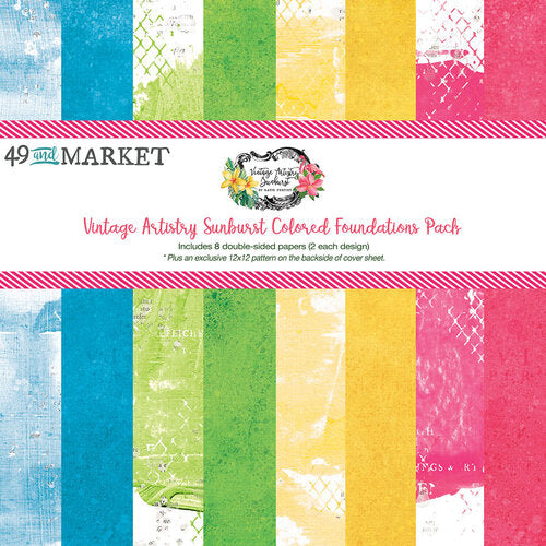 49 and Market - Vintage Artistry Sunburst - Colored Foundations - 12x12 Pack