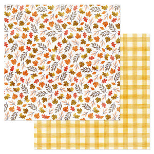 American Crafts - Farmstead Harvest 12x12 Cardstock - Colorful Leaves