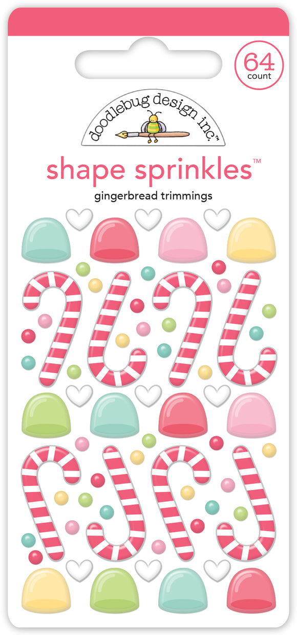 Doodlebug Design - Gingerbread Kisses - Gingerbread Trimmings Shape Sprinkles