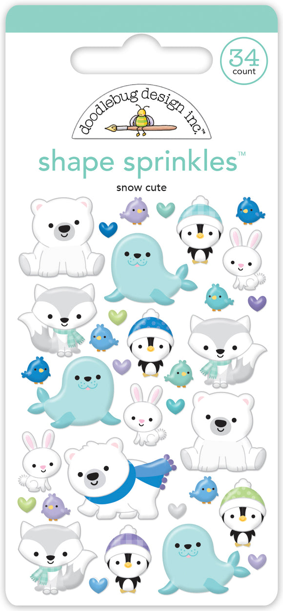Doodlebug Design - Snow Much Fun - Snow Cute Shape Sprinkles