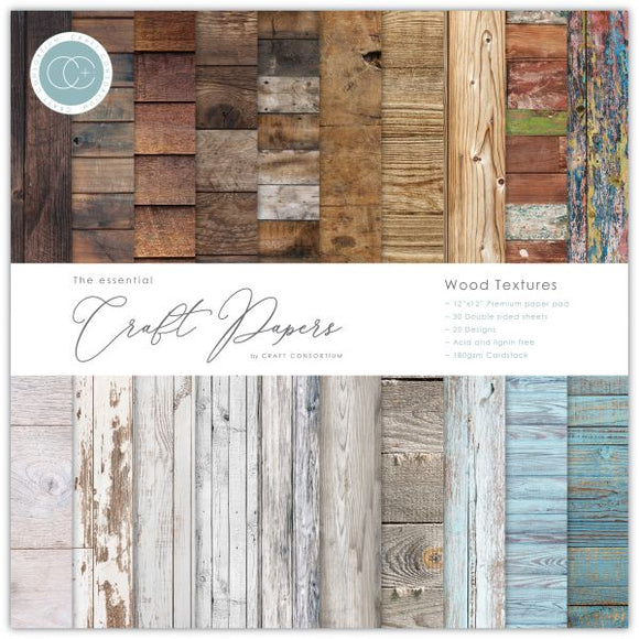 Craft Consortium - 12x12 Wood Texture Paper Pad