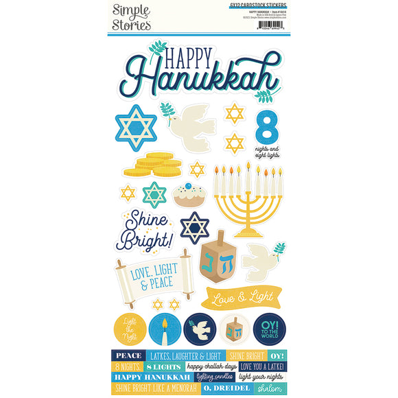 Simple Stories - Happy Hanukkah - 6x12 Cardstock Stickers