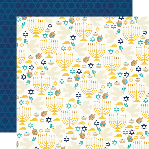 Simple Stories - Happy Hanukkah - Shine Bright 12x12 Cardstock
