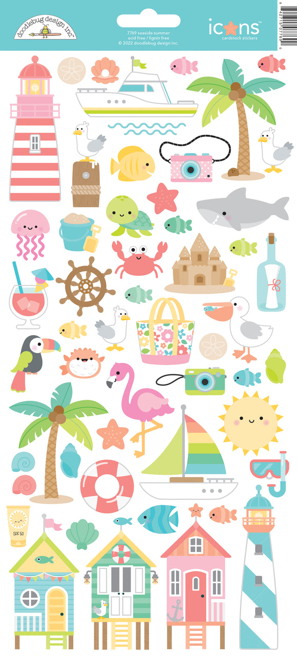 Doodlebug Design Seaside Summer - Icons Sticker