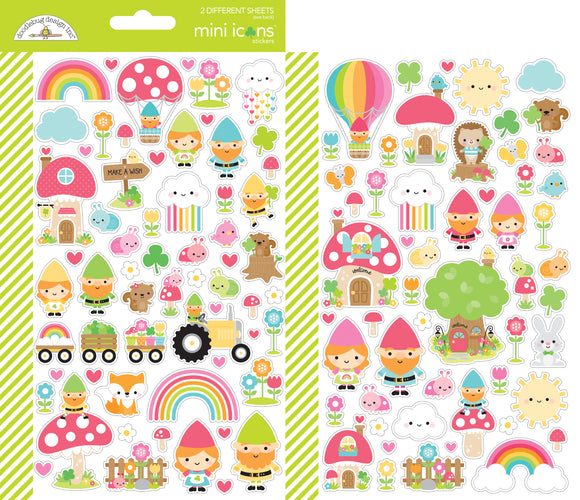 Doodlebug Design - Over the Rainbow - Mini Icons Stickers