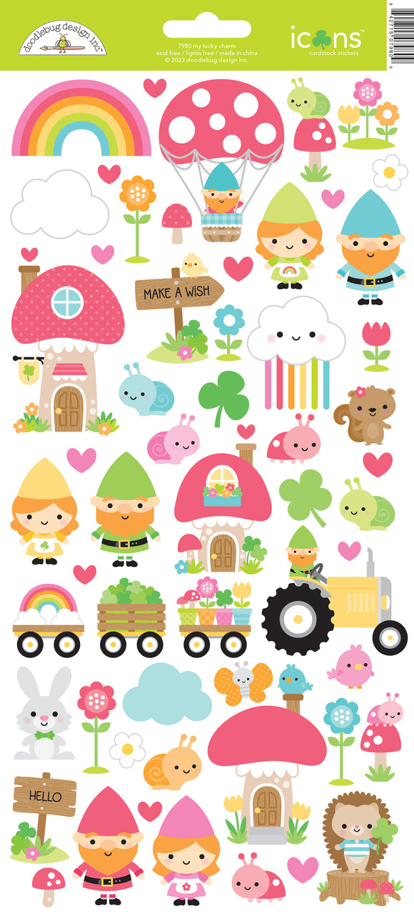 Doodlebug Design - Over the Rainbow - Icons Sticker