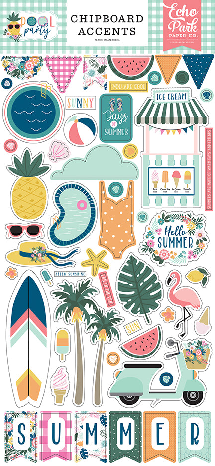 *SALE* Echo Park - Pool Party Chipboard Accents