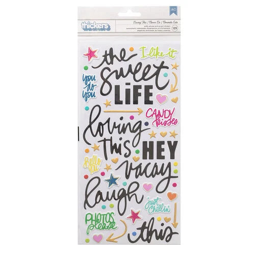 American Crafts - Vicki Boutin - Sweet Rush - Loving This - 6x12 Puffy Phrase and Accent Stickers