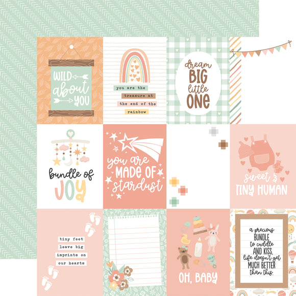 Echo Park Our Baby Girl - 3x4 Journaling Cards 12x12 Cardstock