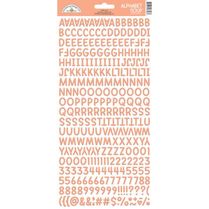 Doodlebug Design Alphabet Soup Puffy Sticker - Coral