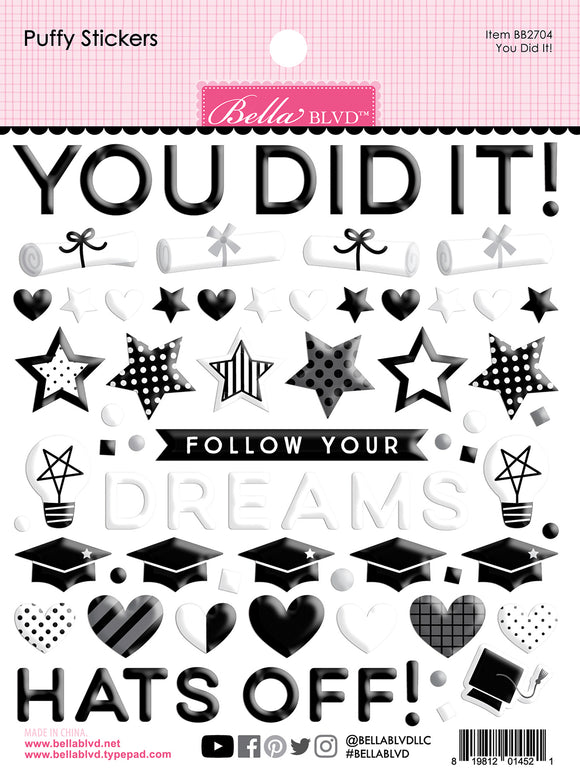 Bella Blvd - Cap & Gown - You Did It! Puffy Stickers