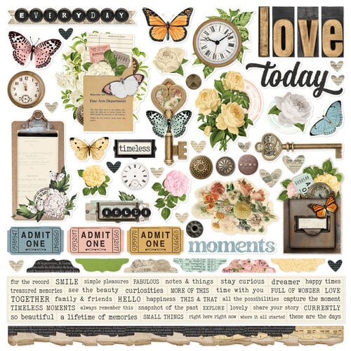 Simple Stories - Simple Vintage Junk Drawer - 12x12 Cardstock Sticker Sheet