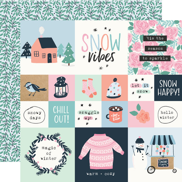 Simple Stories - Winter Wonder - 2x2/4x4 Elements 12x12 Designer Cardstock