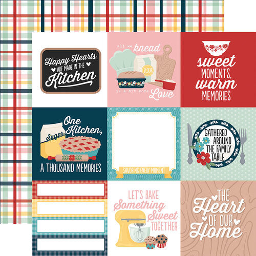 Echo Park - Mom's Kitchen - 4x4 Journaling Cards - 12x12 Cardstock