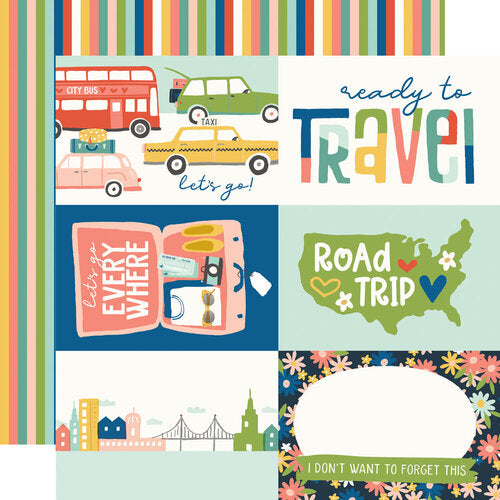 Simple Stories - Pack Your Bags - 12x12 Cardstock -4x6 Elements