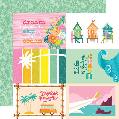 Simple Stories - Just Beachy - 12x12 Cardstock - 4x6 Elements