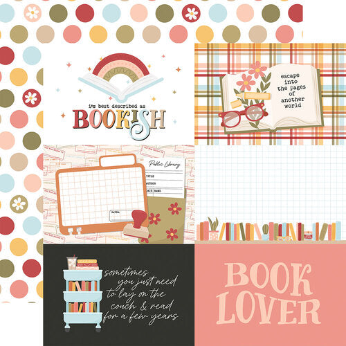 Echo Park - Bookish -  6x4 Journaling Cards 12x12 Cardstock