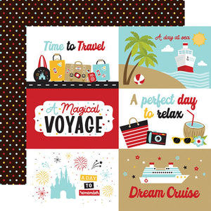 Echo Park - A Magical Voyage 12x12 Cardstock - 6x4 Journaling Cards