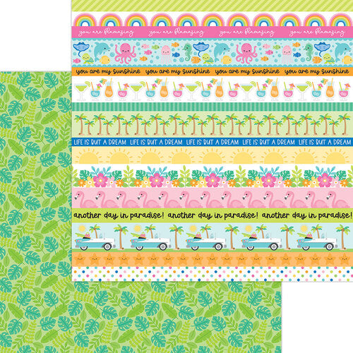 Doodlebug Design - Summer Fun - 12x12 Double-Sided Cardstock - Paradise Palms