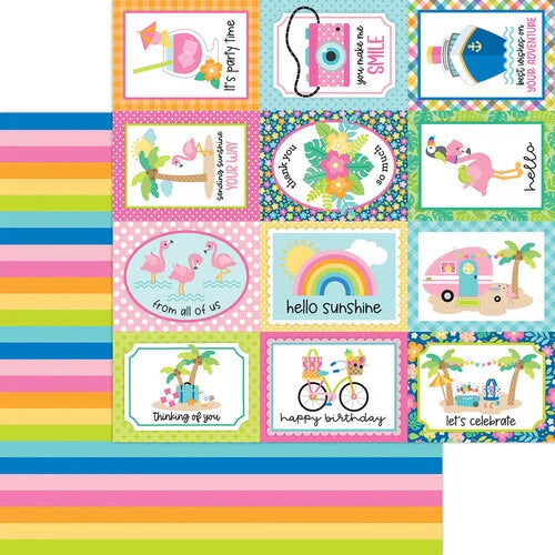 Doodlebug Design - Summer Fun - 12x12 Double-Sided Cardstock - Beach Towel