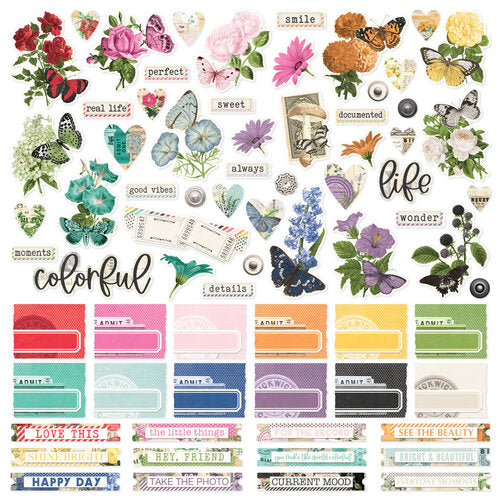 Simple Stories - Simple Vintage Essentials Color Palette - 12x12 Cardstock Sticker Sheet