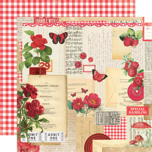 Simple Stories - Simple Vintage Essentials Color Palette - 12x12 Cardstock Red Collage