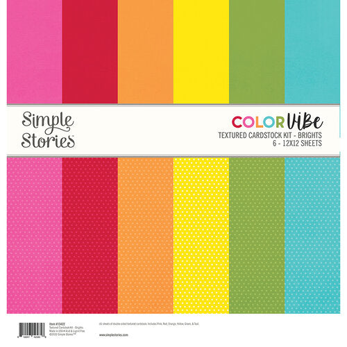 Simple Stories - Color Vibe Textured Cardstock Kit- Brights