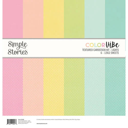 Simple Stories - Color Vibe Textured Cardstock Kit- Lights