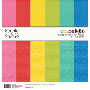 Simple Stories - Color Vibe Textured Cardstock Kit- Summer
