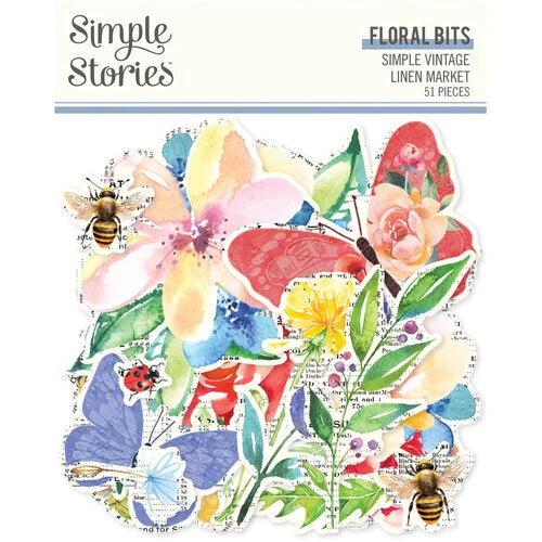 Simple Stories - Simple Vintage Linen Market - Floral Bits & Pieces