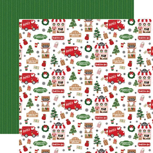 Echo Park - Santa's Christmas Delivery - Candy Cane Lane 12x12 Cardstock