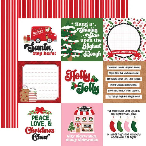 Echo Park - Santa's Christmas Delivery - 4x4 Journaling 12x12 Cardstock