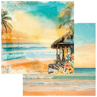 49 and Market - Beach Vibes Tides - 12x12 Cardstock