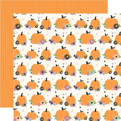 Simple Stories - Spooky Things - 12x12 Cardstock - Hello Pumpkin