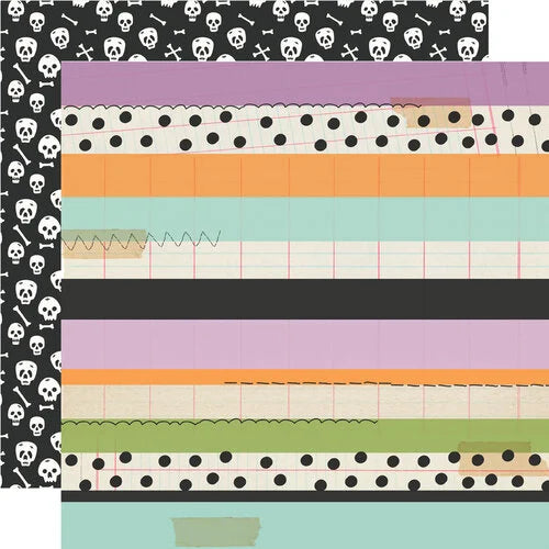 Simple Stories - Spooky Things - 12x12 Cardstock - Bone Chillin'