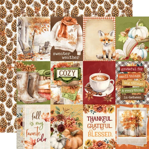 Simple Stories - Simple Vintage Autumn Breeze - 12x12 Cardstock - 3x4 Elements