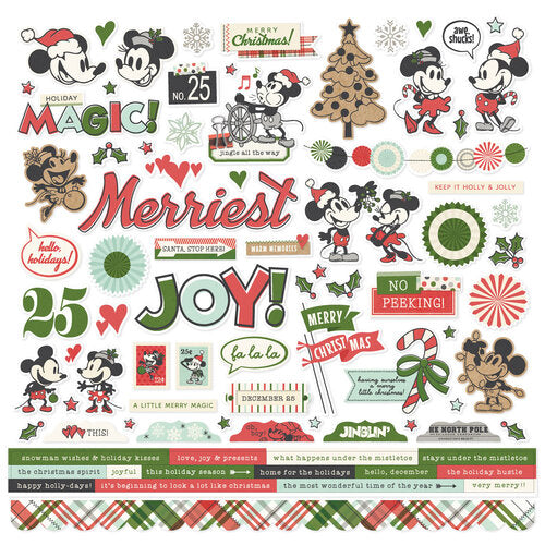 Simple Stories - Say Cheese Classic Mouse Christmas  - 12x12 Cardstock Sticker Sheet