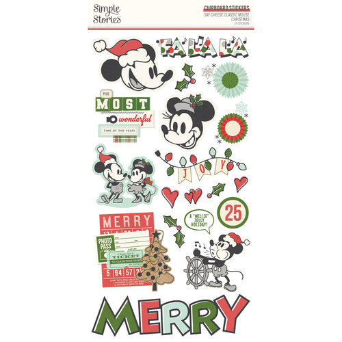 Simple Stories - Say Cheese Classic Mouse Christmas - 6x12 Chipboard