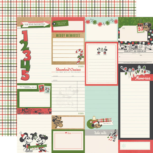 Simple Stories - Say Cheese Classic Mouse Christmas - 12x12 Cardstock - Journal Elements