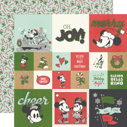 Simple Stories - Say Cheese Classic Mouse Christmas - 12x12 Cardstock - 2x2/4x4 Elements
