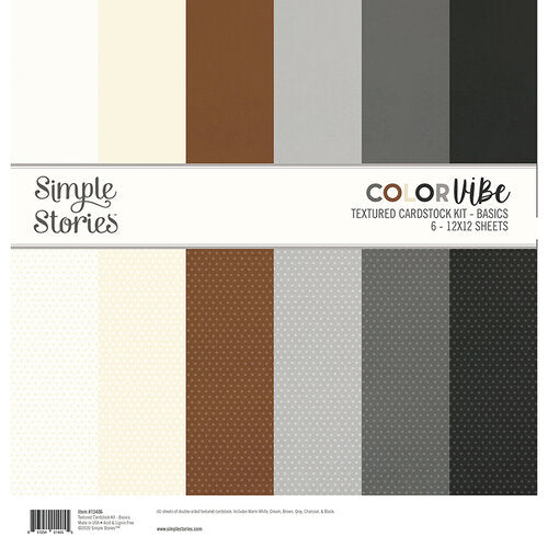 Simple Stories - Color Vibe Textured Cardstock kit - Basics