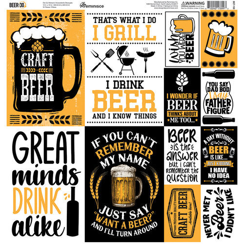 Reminisce - Beer Thirty - 12x12 Sticker Sheet