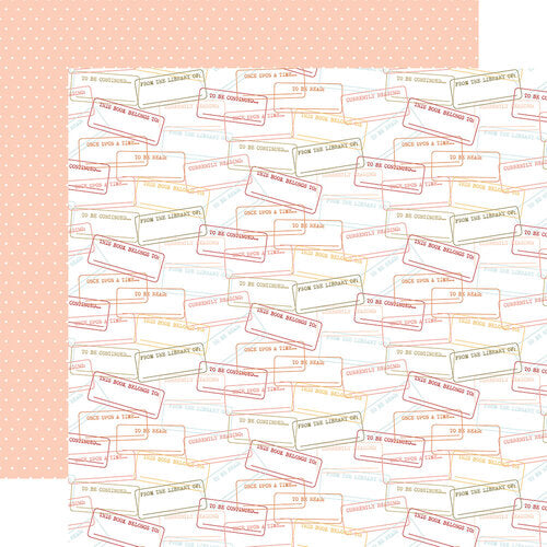 Echo Park - Bookish -  Book Stamps 12x12 Cardstock