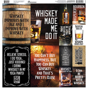 Reminisce - One Bourbon, One Scotch - 12x12 Sticker Sheet