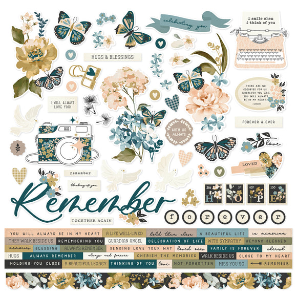 Simple Stories - Remember - 12x12 Cardstock Sticker Sheet