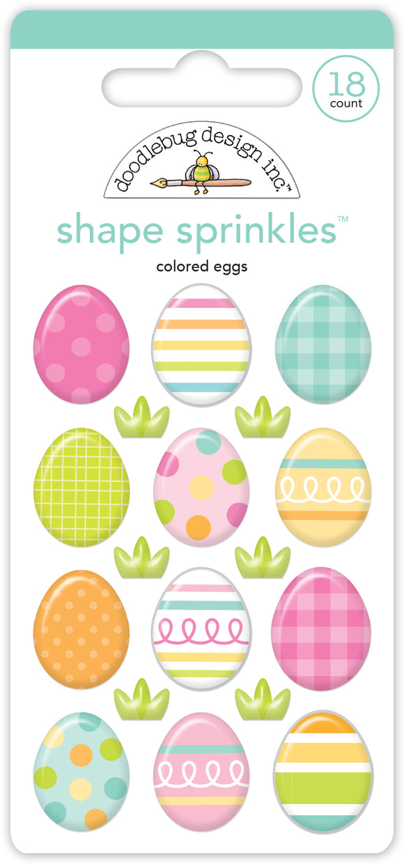 Doodlebug Design - Bunny Hop - Colored Eggs Shape Sprinkles
