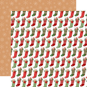 Echo Park - Have a Holly Jolly Christmas 12x12 Cardstock - Cookie Stockings