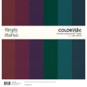 Simple Stories - Color Vibe Textured Cardstock kit - Darks