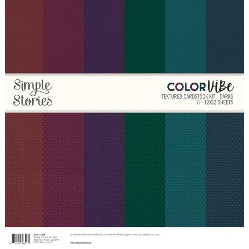 Simple Stories - Color Vibe Textured Cardstock kit - Darks